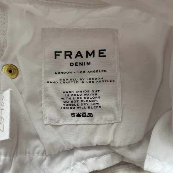 Frame Denim Le Gaucho, high rise, wide, crop, white denim jeans size 27 - Picture 7 of 13